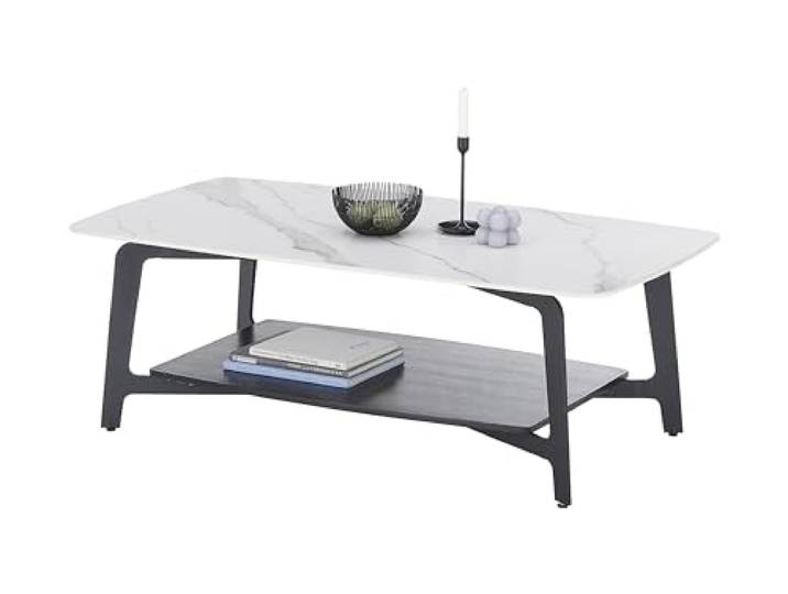 möbelando Couchtisch >Isa< in weiß, Keramik - 130x45x70cm (BxHxT)