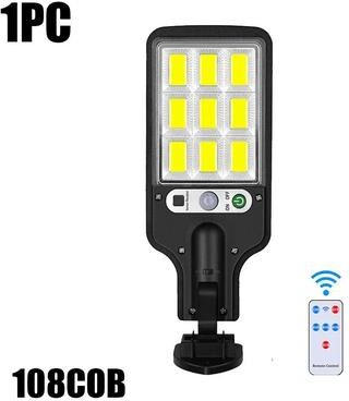 Inspire Curations SolarGuard Pro Solar Motion Sensor Outdoor Wall Light Waterproof 3 Mode LED Garden & Porch Lamp 108cob