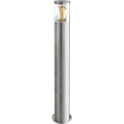 Sockelleuchte HEITRONIC "Naxos", silber (edelstahlfarben), H:79cm Ø:13cm, Leuchten, Standleuchte, Außenlampe, Pollerleuchte, aus Edelstahl