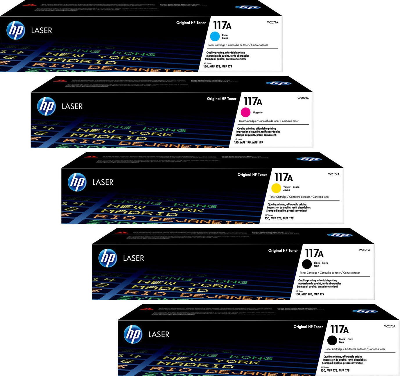 HP Inc. HP Original 117A Toner - 5er Multipack (2x W2070A, W2071A, W2073A, W2072A) OP117ASet