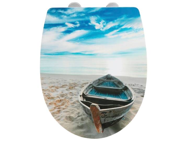 WC-Sitz WENKO Boat High Gloss , bunt, B:36,5cm L:45cm, Edelstahl, Thermoplast, WC-Sitze, WC-Sitz, Thermoplast