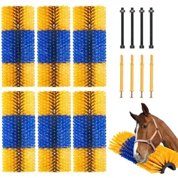 VEVOR Kratzbürste, 6er-Set Viehbürste mit 12 Schrauben, 51 x 19 x 10 cm Scheuerbürste, zur Linderung von Juckreiz &  zur Reinigung, Fellpflege & Kratzbaumbürste für Pferde, Schweine & Rinder