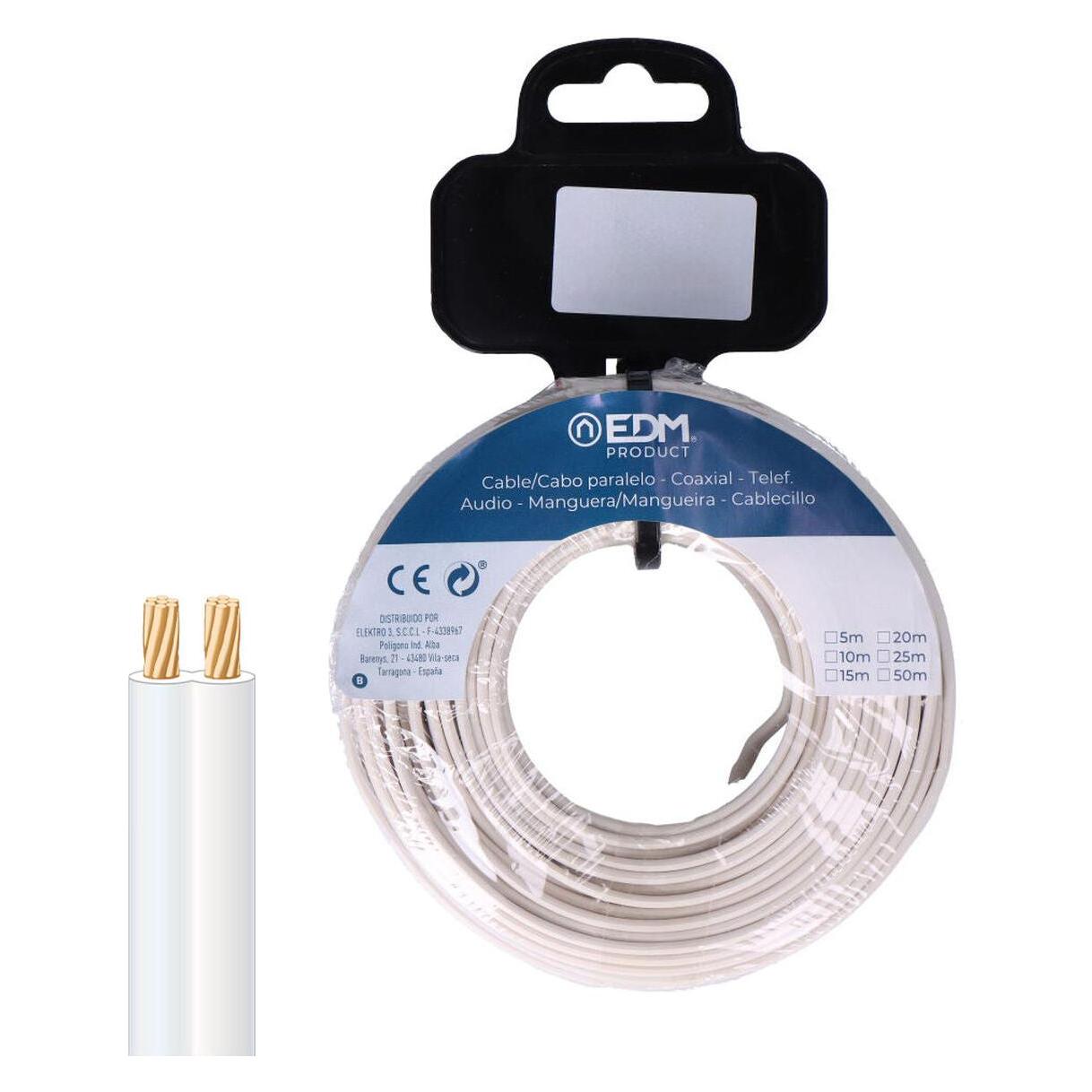 EDM Product Paralleles Kabel 28755 Weiss 5 M Spule Audio (5 m) (53556561)