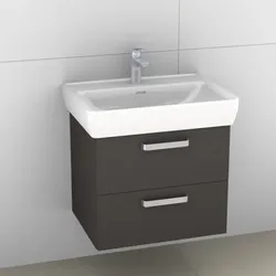 Artiqua 415 Waschtischunterschrank für Pro A 818953 Stahlgrau, 415-WU2L-L40-7142-88 415-WU2L-L40-7142-88