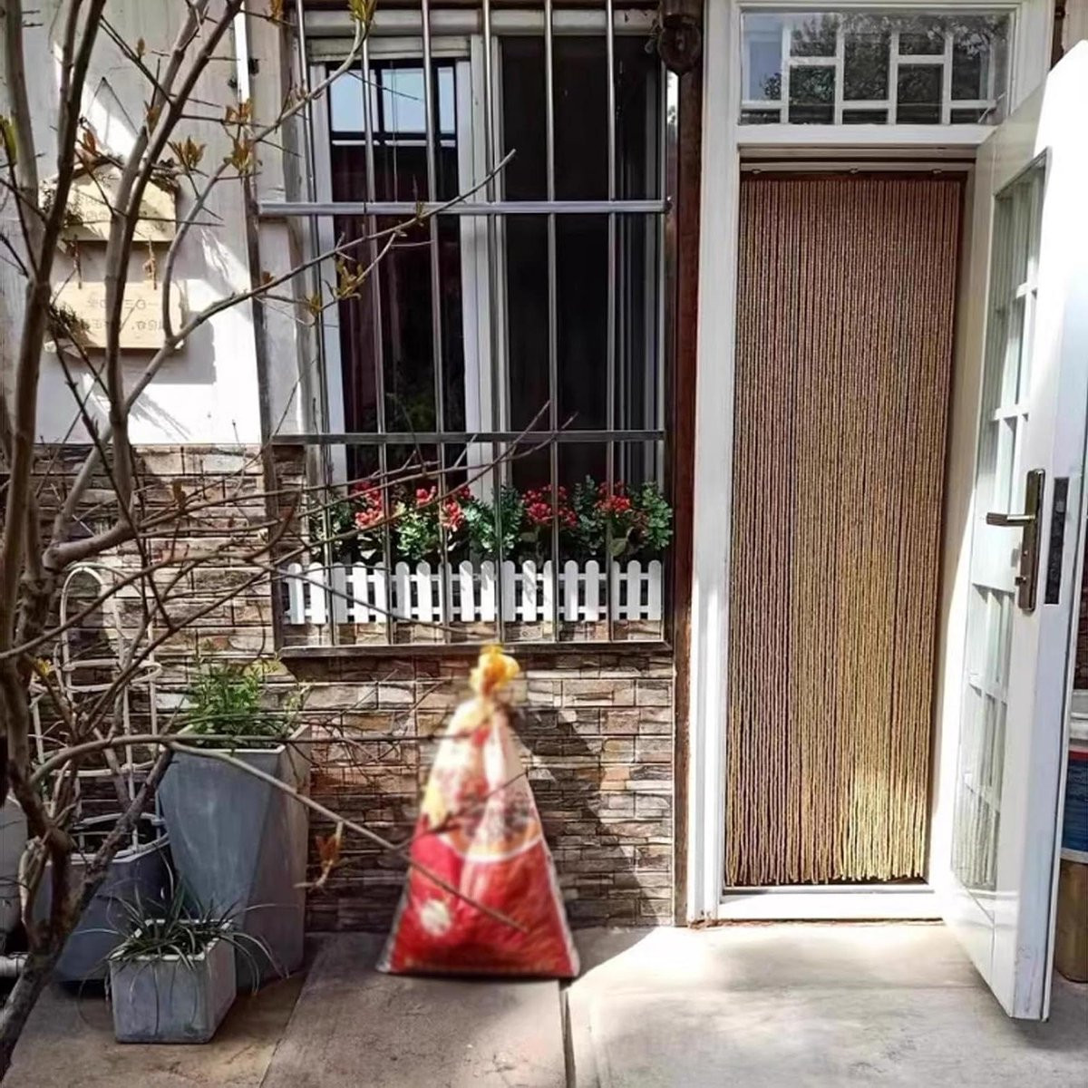 Handgemaakt Bamboe Kralengordijn - Natuurlijke Kamerdivider voor Privacy - Breedte: 100 cm, Hoogte: 130 cm