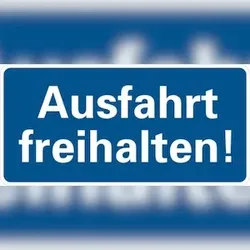 Parkplatzschild, Ausfahrt freihalten!, 170x350mm, Alu geprägt - 350x170x0.45 mm Aluminium geprägt