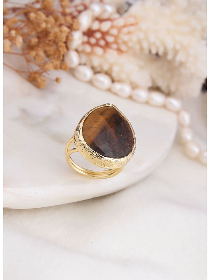 L'Atelier de Gaia Vergold. Ring mit Edelstein - onesize