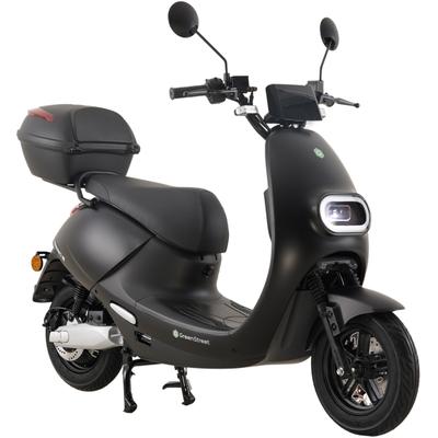 E-Motorroller GREENSTREET "SEED2 2000W 45 km/h schwarz inkl. Topcase", schwarz, schwarz, Elektromotorroller, mit Topcase, 45 km/h, B:77cm H:109cm L:174cm