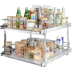 VEVOR ausziehbares Gewürzregal (508x539x383 mm) Spülschrankregal Küchenschrank, Schiebeschublade Waschbecken Gewürzregal Schrank Organizer Unterschrankregal 538x569x483 mm (Einbaumaße)