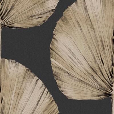 Graham & Brown Palm Fan Charcoal Wallpaper