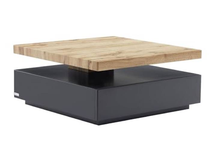 Vente-unique Couchtisch mit drehbarer Tischplatte - MDF - Anthrazit & Eichefarben - Kyria