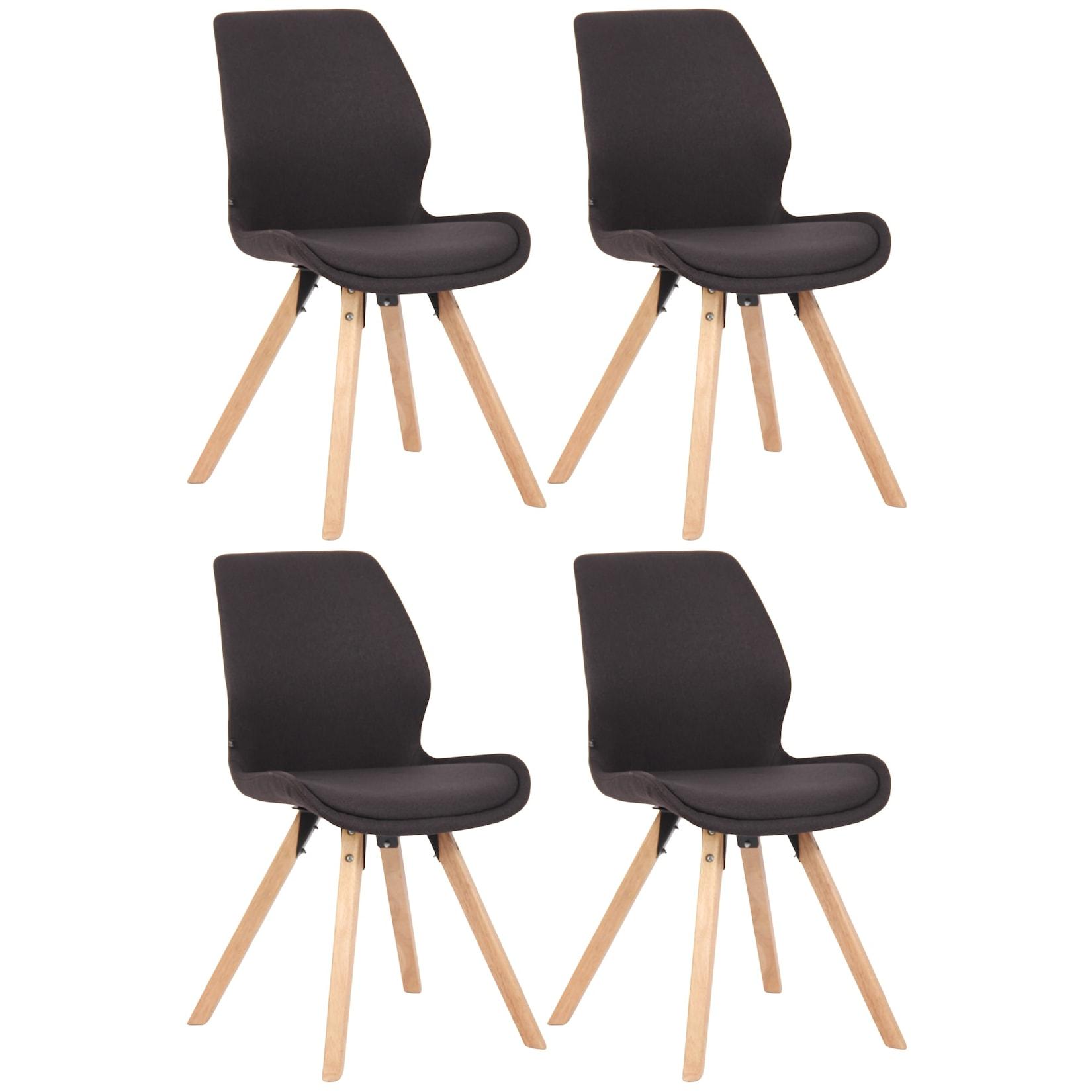 CLP 4er Set Stuhl Luna Stoff - Farbe: schwarz, Material: Stoff