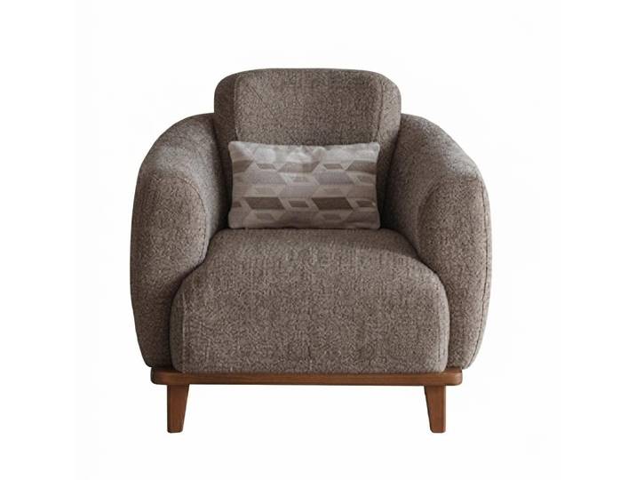 Xlmoebel Sessel Moderner Brauner Sessel Stoff Holzrahmen Wohnzimmer Komfort (1-St., 1-tlg), Komfortabel und modern