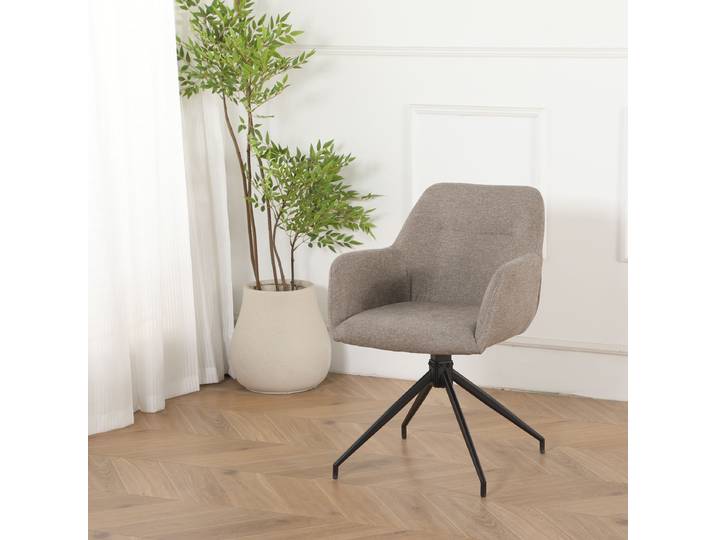 Chaise pivotante avec accoudoirs Sahayi 57 x 82 x 60cm Marron/Taupe