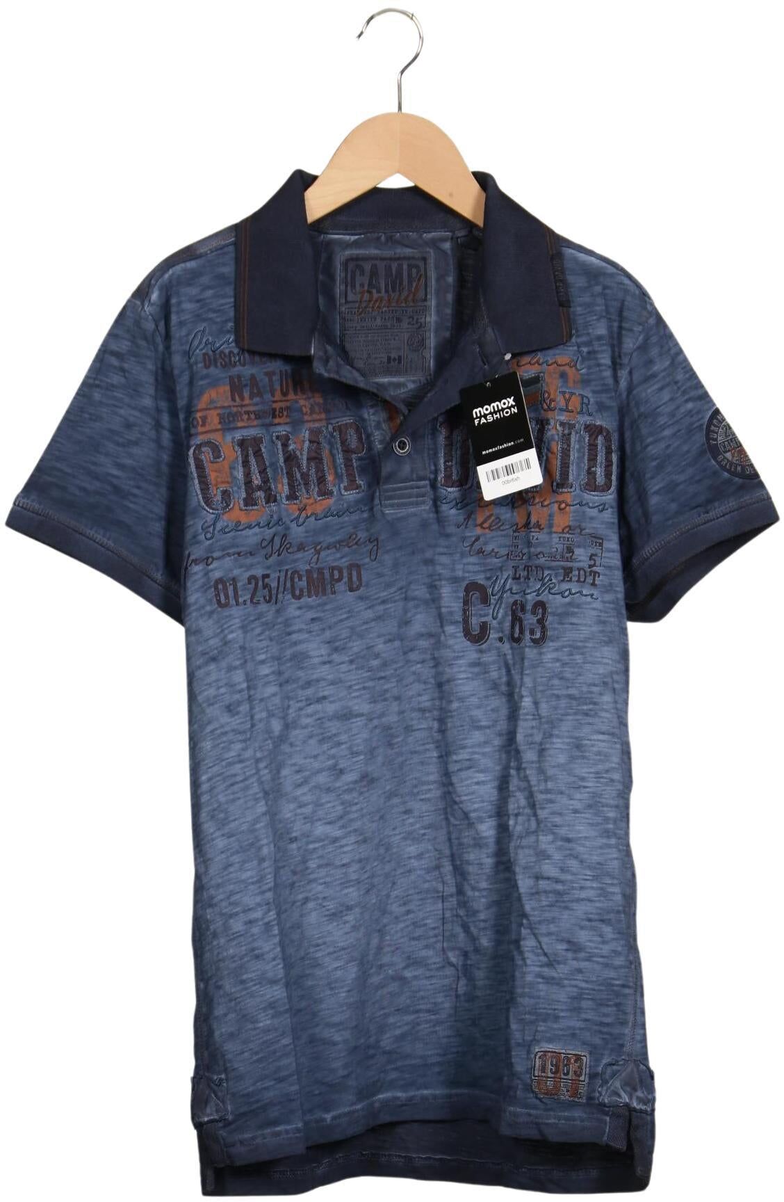 Camp David Herren Poloshirt, Marineblau, Gr. M, Baumwolle - Second Hand