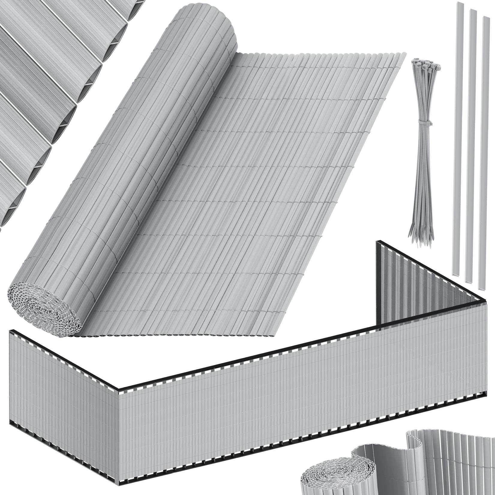 KESSER® PVC Sichtschutzmatte Sichtschutzzaun Balkonverkleidung Windschutz verstärkte Lamellen für Garten Balkon & Terrasse Balkonumrandung inkl Kabelbindern, Abdeckung & Handschuhe