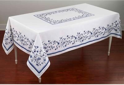 "Spode® Blue Portofino 60"" x 120"" Tablecloth"