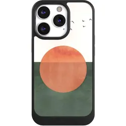 Nivocase Hülle für Apple iPhone 13 Pro Handyhülle NIVOcore Case Schwarz Sonnenschein Sonnenuntergang Vogel (Apple iPhone 13 Pro), Smartphone Hülle, Schwarz