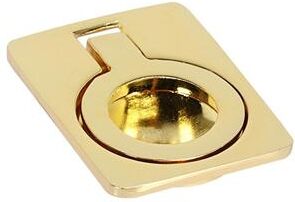 "Utopia Alley Kent Cabinet Ring Pull Knob - Vintage Cabinet Hardware with Hand Finished Polished Gold, 1.6"""