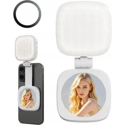 Michael Marinelli Lampa Led + Lusterko Na Magnes Do Telefonu Magsafe Zdjęcia Selfie Vlog / C140 / Biały (Ringlicht), Dauerlicht, Weiss