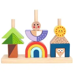 Tooky Toy: Montessori Holzbauset - Tages- und Nachtwanderung