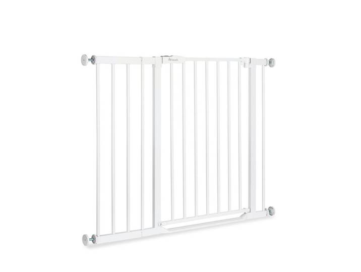 Hauck Treppenschutzgitter Clear Step 2, Weiß, Metall, Kunststoff, 75 - 80x77 cm, Verlängerung erhältlich, Babysicherheit, Treppenschutzgitter