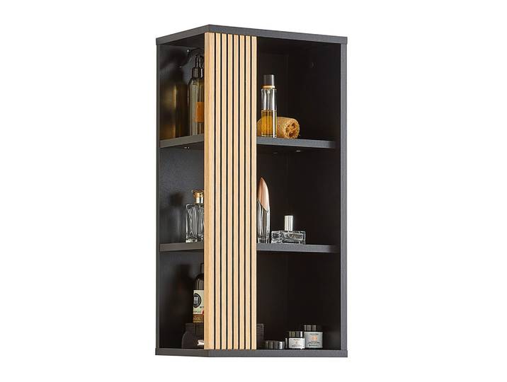 Oberschrank Venezia in Schwarz/Eichefarben