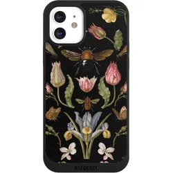 Nivocase Handyhülle für Apple iPhone 12 Hülle NIVOpure Case Schwarz Biene Blumenkranz Blüte (Apple iPhone 12), Smartphone Hülle, Schwarz