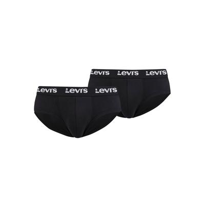 Slip LEVI'S "Slip Repeat Logo Brief 2P 2er Pack", Herren, Gr. XL, schwarz, Obermaterial: 95% Baumwolle CO. 5% Elasthan EL., Unterhosen Slip