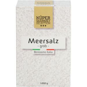 Küper Salz Selection grobes Meersalz, in der Schachtel, grobes Meersalz aus Italien, ohne Rieselhilfe, 1 kg