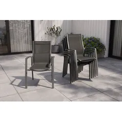 Kettler Altura 6er-Set Stapelsessel, Exlusivmodell, anthrazit/anthrazit, 0302102-7100
