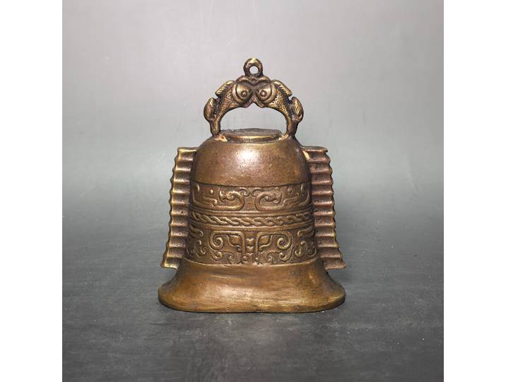 Cloche en cuivre et décoration de cloche en cuivre, petit objet, décoration d'intérieur, cloche rituelle