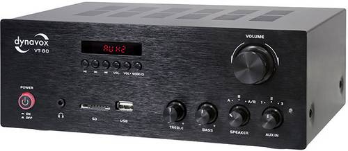 Dynavox VT-80 Stereo-Verstärker 2 x 160W Schwarz Bluetooth, USB
