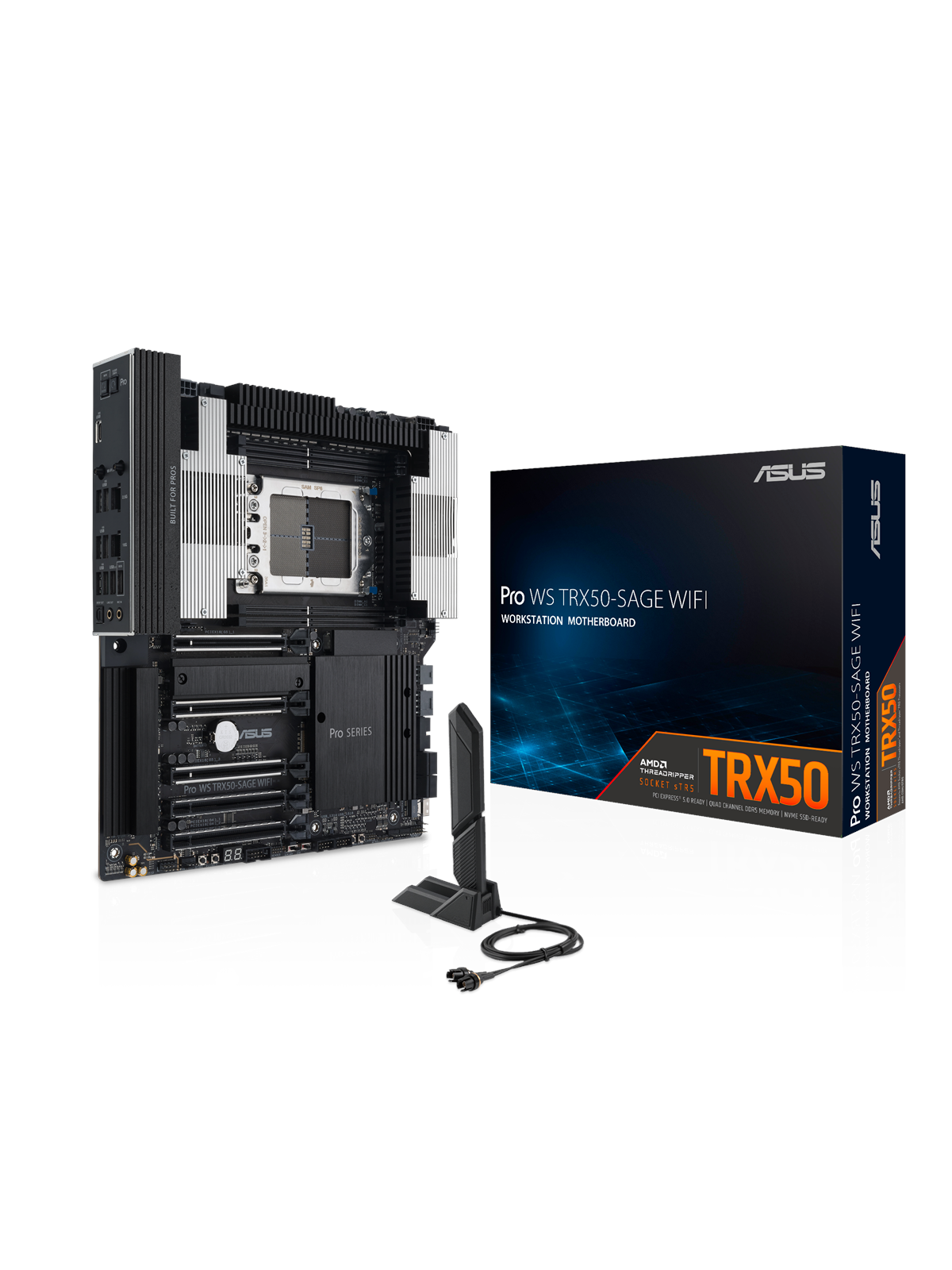 ASUS PRO WS TRX50-SAGE WIFI Mainboard - AMD TRX50 - AMD sTR5 - DDR5 RAM - SSI (Server)
