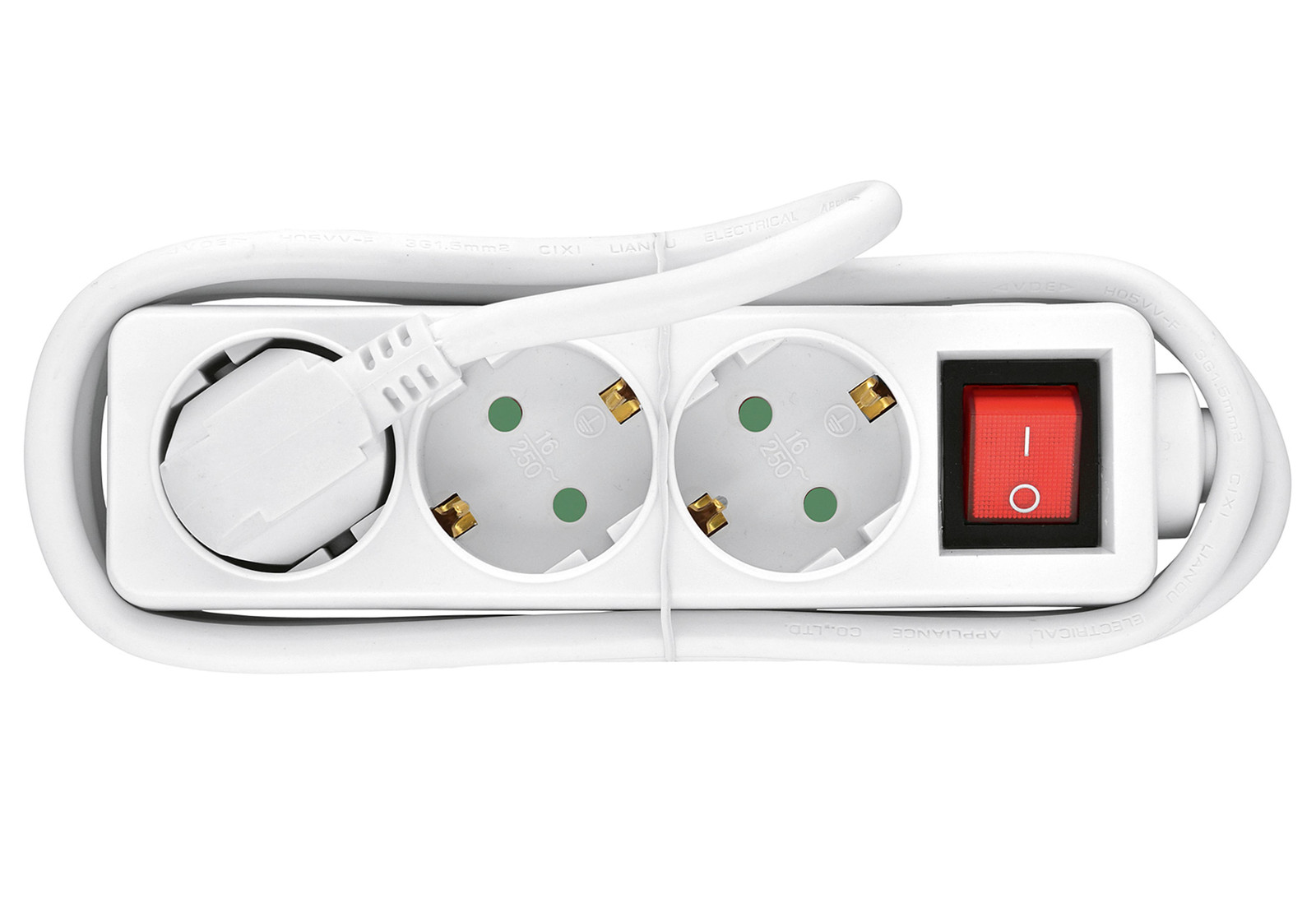 HEITECH wandcontactdoos met schakelaar, 3-voudig, voordeelverpakking van 10 stuks