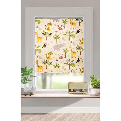 Rollo OTTO HOME "Jungle" Gr. 1, beige, B:40cm H:150cm, Polyester, Rollos, Klemmfix, Fixmaß, Tiere, Kinderrollo, einseitig bedruckt