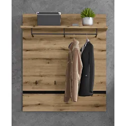 Garderobenpaneel ASMUS (BHT 100x117x30 cm) - braun - BHT 100x117x30 cm