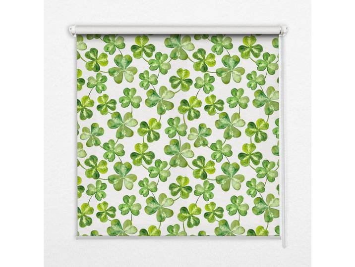 Tulup Innenrollo - Fensterrollo - Rollo - 80x180 cm - Glücksklee, Grün, Kunststoff, Rechteckig, 80x180x0.5 cm, Heimtextilien, Vorhänge, Rollos