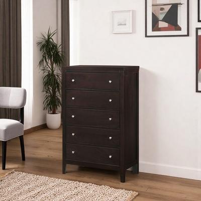 ZWYO HOSIMU "48.25"" High 5-Drawer Dresser with Silver Handles and Spacious Storage"