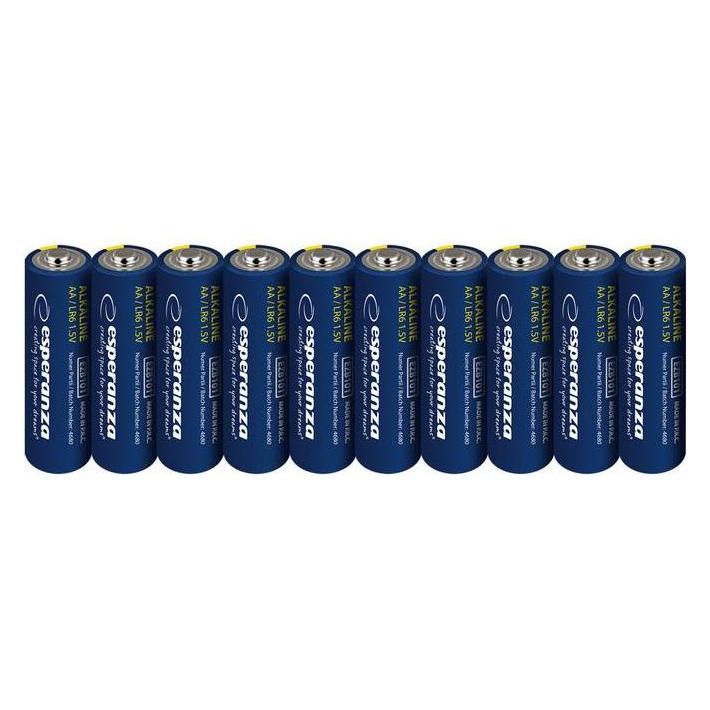 Esperanza Alkaline Batteries AA 10pcs. Shrink Foil Wrapped (10 Stk., AA) (60059476)