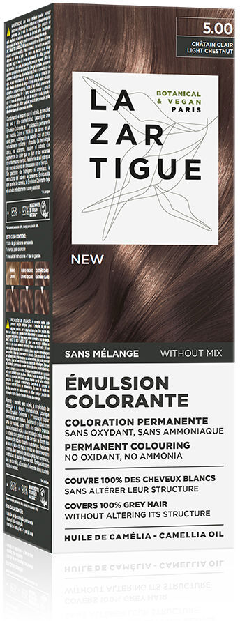 Lazartigue Emulsão de coloração permanente sem mistura e sem enxágue #5,00