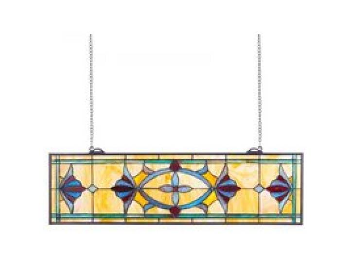 VEVOR Buntglasfensterpaneel (813 x 250 mm) hängendes Buntglas mit Kette, Buntglas im Tiffany-Stil zum Aufhängen, traditionelles rechteckiges Vintage-Kunsthandwerk Fensterdekor für Küche & Kirchen