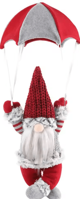 Inspire Curations Santa Elf Hat Plush Christmas Decoration Wall Hanging Ornament For Holiday Home Decor red