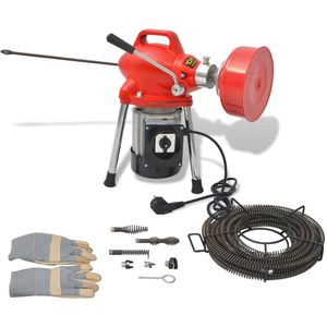 vidaXL Rohrreinigungsmaschine 141882, für 20-100 mm Rohr-Ø, 250 Watt, 400 U/Min, Rohrlänge bis 12,5m