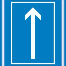 HB-Druck Richtungspfeil hoch Aufkleber hochkant weiss blau Pfeil A0 (841x1189mm)