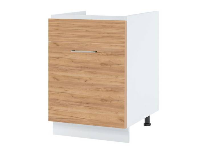 Meuble sous-évier Bellissi Chene 1 porte coulissante L 80 cm - Cuisineandcie