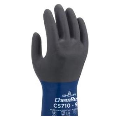 Otto Schachner Showa Nitrilhandske str. 7 - CS710 30 cm med for af polyester (7) (31710070)