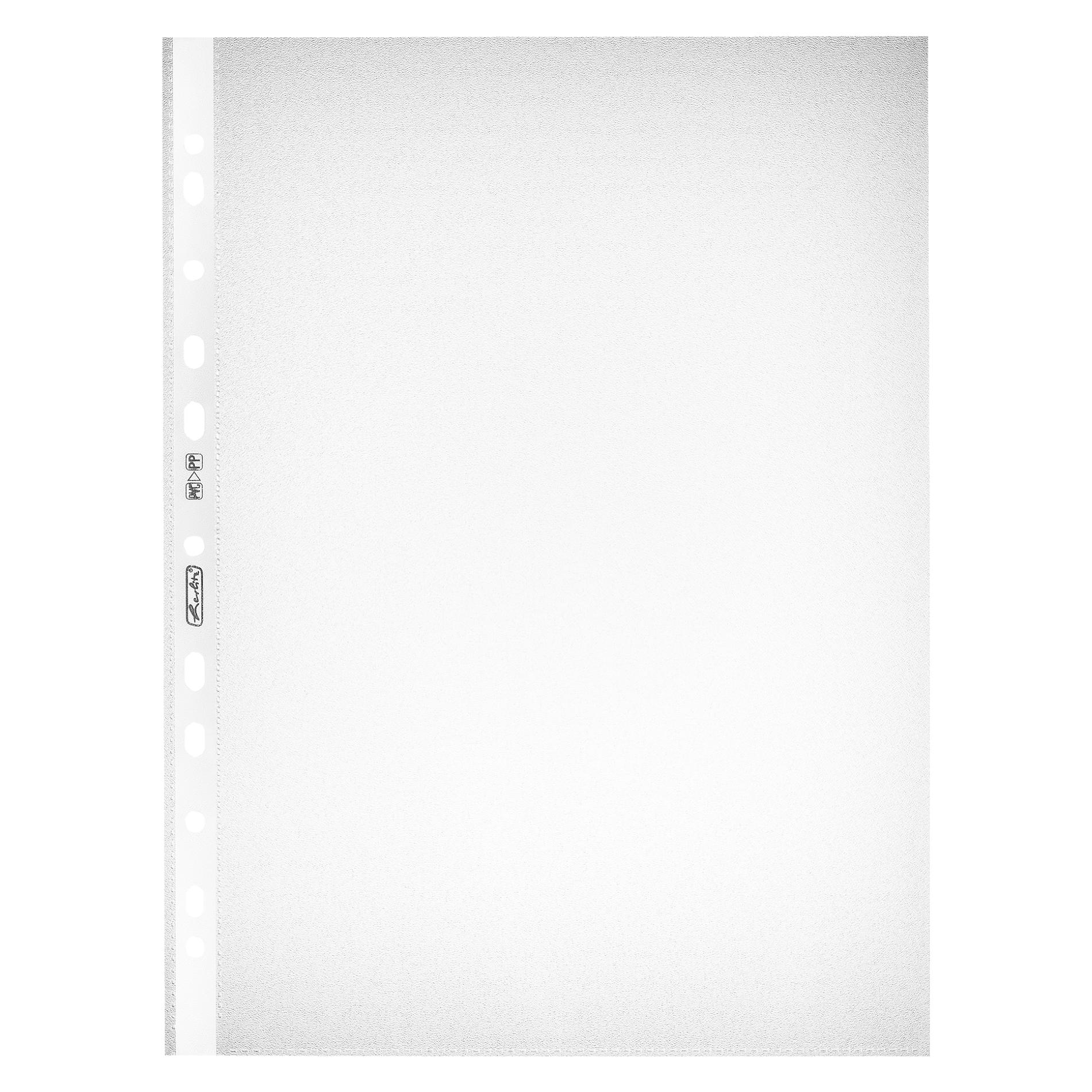 Herlitz Prospekthülle, DIN A4, genarbt, 0,055 mm aus PP-Folie, Eurolochung, dokumentenecht, oben offen (A4, 100x) (5814108)
