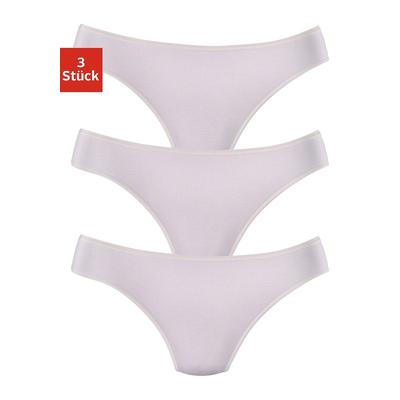 String LASCANA "aus hochwertiger Modal-Qualität", Damen, Gr. 32/34, weiß, Obermaterial: 94% Modal (TENCEL™), 6% Elasthan, unifarben, körpernah, Unterhosen String