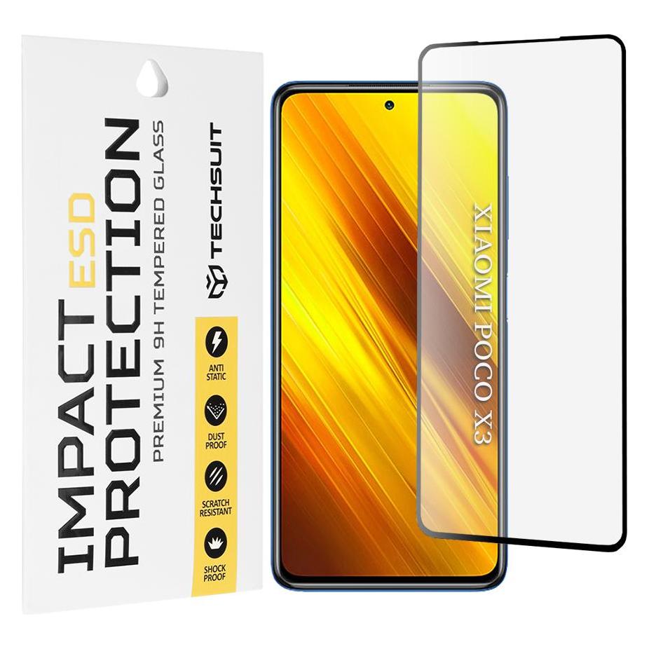 Techsuit - ESD Glass - Xiaomi Poco X3 / Poco X3 NFC / Poco X3 Pro - Black (Xiaomi Poco X3, Xiaomi Poco X3 NFC, Xiaomi Poco X3 Pro) (60230421)